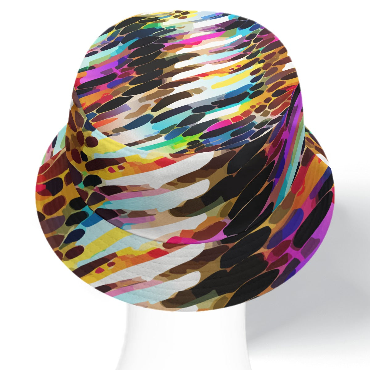 Festival & Rave Bucket Hat for the Maximalist Mystic — Reversible Aura Print Headwear, Sun-to-Dusk Rave Coverage, Psychedelic Streetwear, Wear Your Energy, Unisex Statement Hat, Radiant Aura Colorway