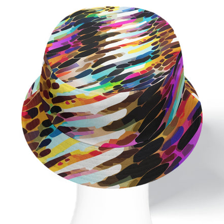 Festival & Rave Bucket Hat for the Maximalist Mystic — Reversible Aura Print Headwear, Sun-to-Dusk Rave Coverage, Psychedelic Streetwear, Wear Your Energy, Unisex Statement Hat, Radiant Aura Colorway