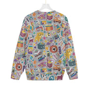 All-Over Print Unisex Drop-shoulder Knitted Fleece Sweater by Yoycol