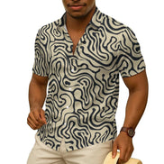 All-Over Print Men's Imitation Silk Short-Sleeved Shirt by Yoycol