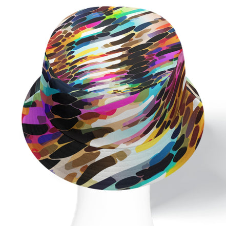 Festival & Rave Bucket Hat for the Maximalist Mystic — Reversible Aura Print Headwear, Sun-to-Dusk Rave Coverage, Psychedelic Streetwear, Wear Your Energy, Unisex Statement Hat, Radiant Aura Colorway
