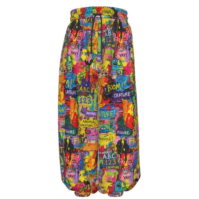 All-Over Print Lantern Pants — Poly Waffle · P68L5