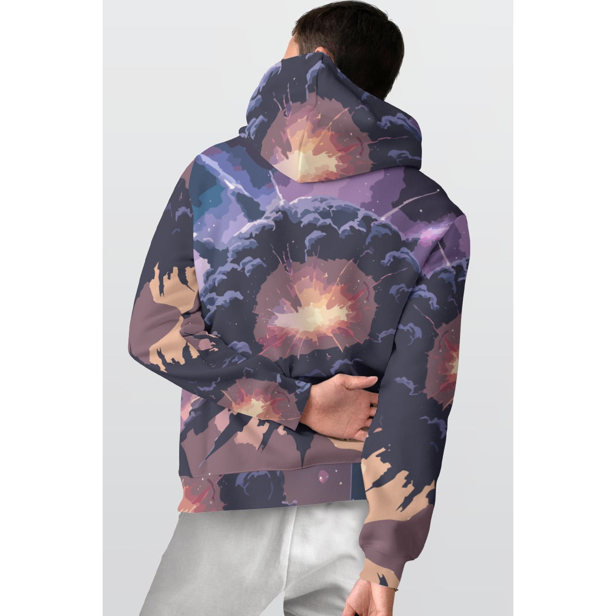 All-Over Print Men's Thicken Pullover Hoodie Yoycol