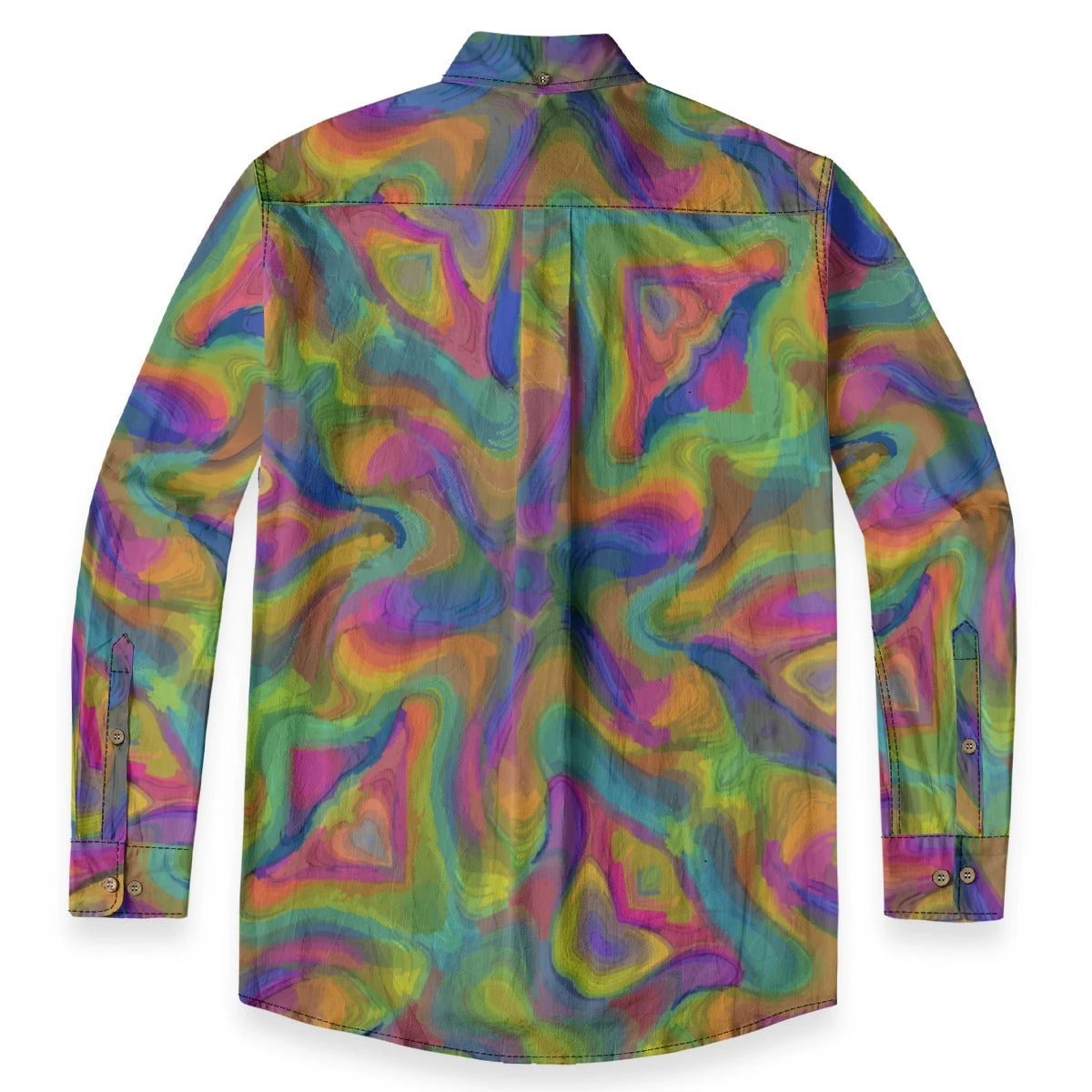 All-Over Print Men's Casual Lapel Long Sleeve Shirt|125GSM Cotton by Yoycol