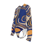 All-Over Print Women's Raglan Sleeve Hooded Bodysuit