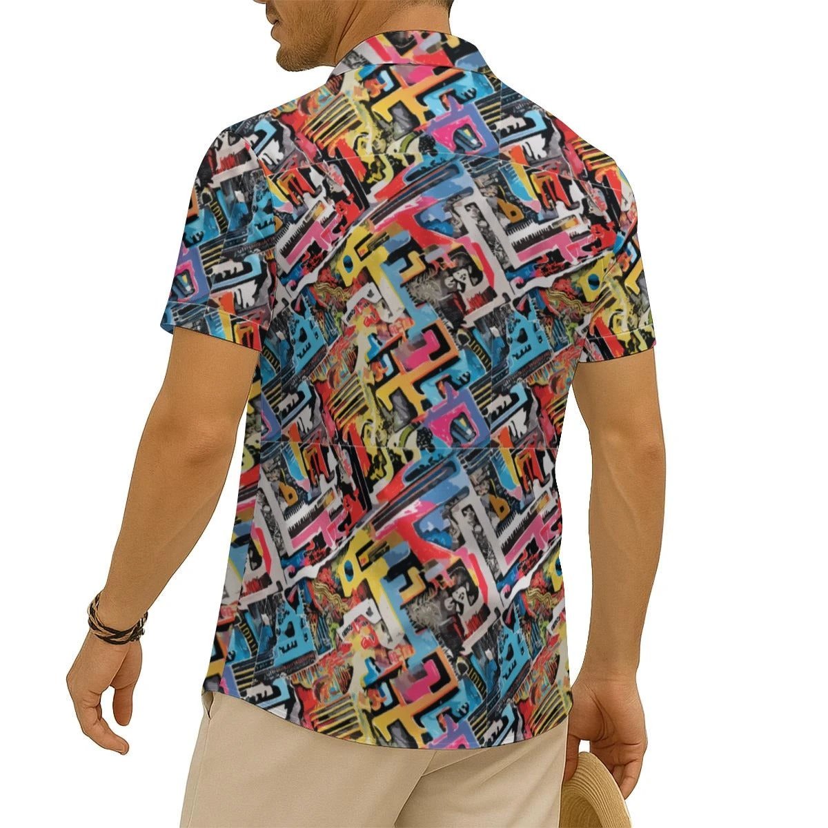 All-Over Print Men's Imitation Silk Short-Sleeved Shirt by Yoycol