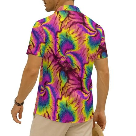 All-Over Print Men's Imitation Silk Short-Sleeved Shirt by Yoycol