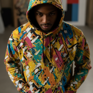Maximalist Zip-Up Hoodie for Nostalgia-Core Dressers — Toybox Entropy AOP Micro Fleece, Festival Streetwear, Geometric Print Statement, Unisex Hyper-Vibrant