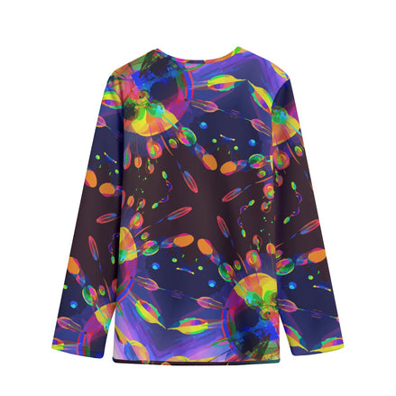 Exotic Bloom Women's Long Sleeve Outwear | Lightweight Boho V-Neck Duster Jacket | Aesthetic Rebellion