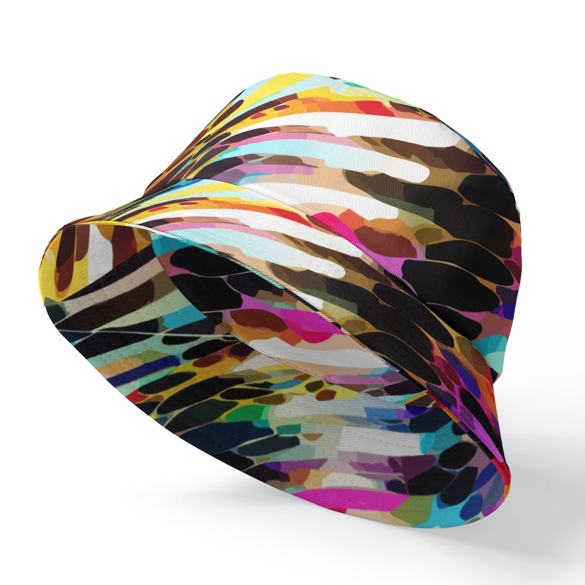 Festival & Rave Bucket Hat for the Maximalist Mystic — Reversible Aura Print Headwear, Sun-to-Dusk Rave Coverage, Psychedelic Streetwear, Wear Your Energy, Unisex Statement Hat, Radiant Aura Colorway