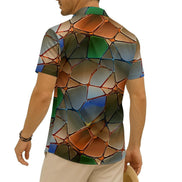All-Over Print Men's Imitation Silk Short-Sleeved Shirt by Yoycol