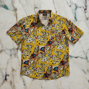 Static Frequency AOP Men's Silk-Feel Shirt | Maximalist Short-Sleeve Summer Top