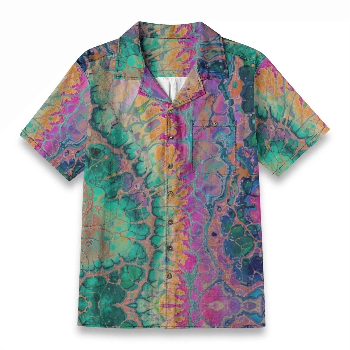 All-Over Print Men's Casual Hawaiian Short Sleeve Shirt | 125GSM Cotton by Yoycol