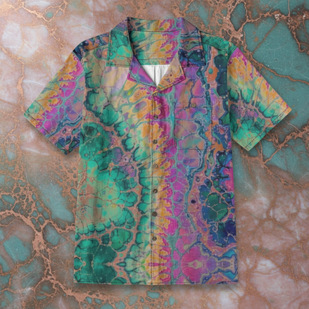 Maximalist Print Men's Hawaiian Shirt | AOP Short Sleeve Summer Button-Down | Aesthetic Rebellion