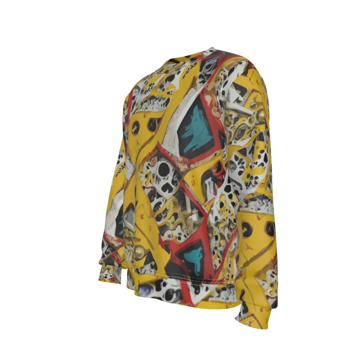 Skull Kid Inside AOP Sweatshirt | Fleece-Lined Streetwear by Dyles Mavis | Aesthetic Rebellion