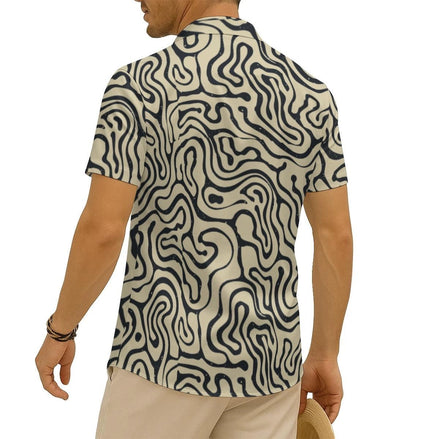 Vivid Abstract AOP Men's Silk-Feel Shirt | Maximalist All-Over Print Summer Top | Aesthetic Rebellion