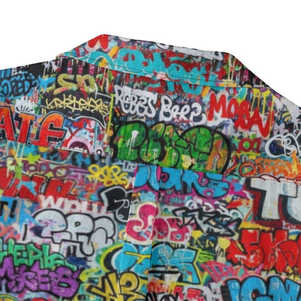 Classic Graffiti AOP Hawaiian Shirt for Summer Main Characters — 125gsm Antibacterial Cotton | Aesthetic Rebellion