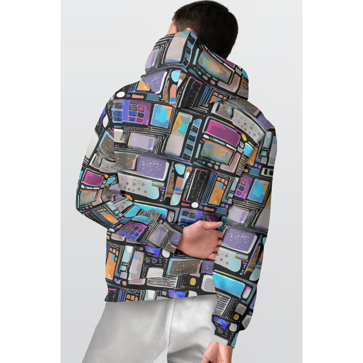 All-Over Print Men's Thicken Pullover Hoodie Yoycol