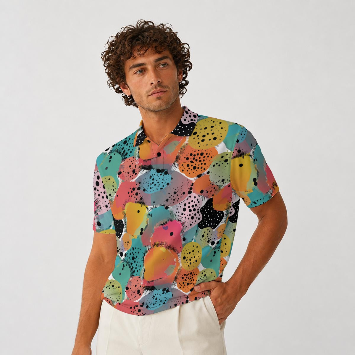 All-Over Print Men's Heavyweight Polyester Polo Shirt|210GSM Yoycol
