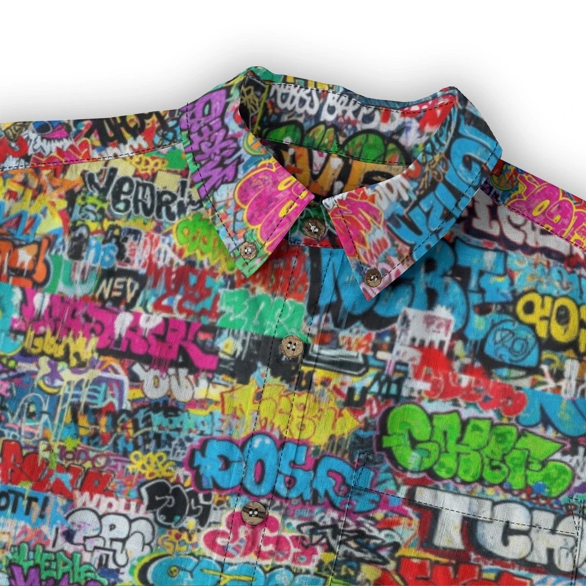 All-Over Print Men's Casual Lapel Long Sleeve Shirt|125GSM Cotton by Yoycol