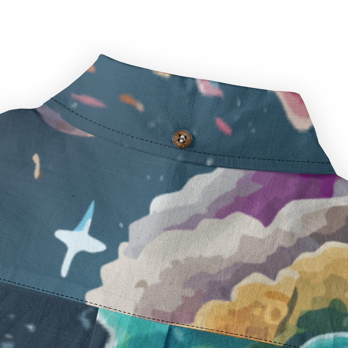 All-Over Print Men's Casual Lapel Long Sleeve Shirt|140GSM Slub Cotton Yoycol