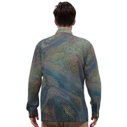Echo Chamber Wearable Installation Shirt for Visual Noise Collectors — Cognitive Drift AOP Imitation Silk, Optical Illusion Mirror Print, 90gsm Featherlight Drape, S–5XL