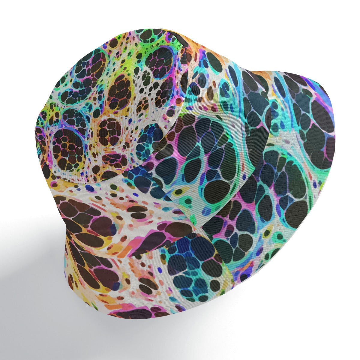 Psychedelic Mood-Shift Bucket Hat for Festival-Goers — Reversible Trippy Headwear, Cognitive Drift, Rave Accessory, Two-Sided Art Hat, Mind-Melting Streetwear