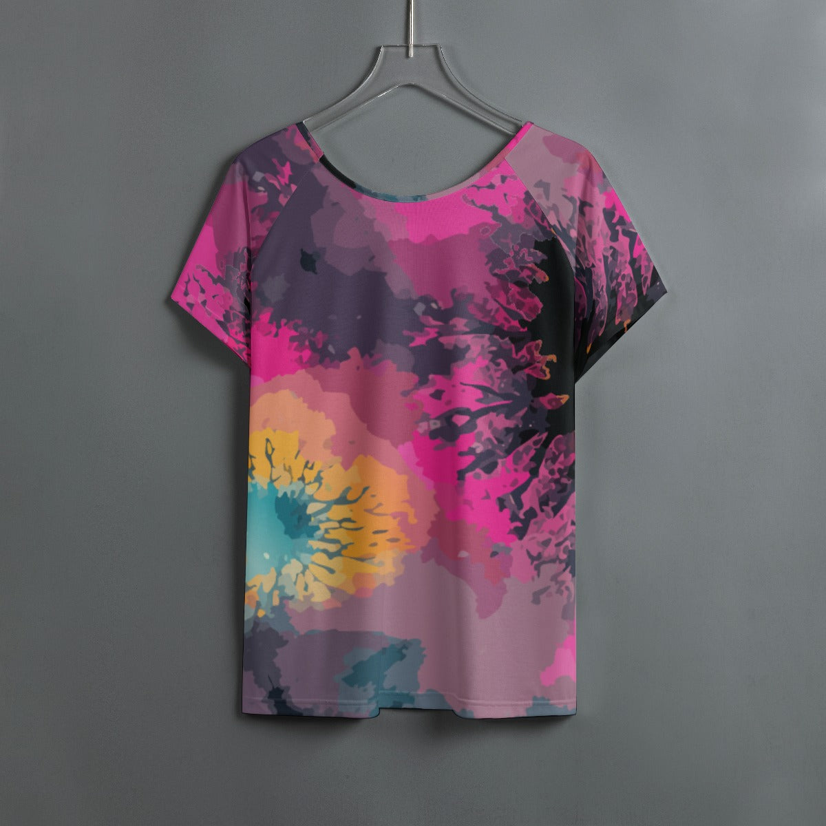 Chaos & Cosmic Bloom Raglan for Alt Synth-Pop Dressers — Boundless Bleeds AOP Jersey, Psychedelic Sunflower Obsidian Neon, Festival Streetwear Short Sleeve, S–4XL