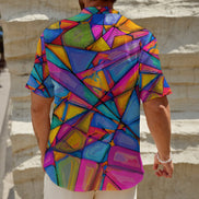 All-Over Print Men's Henley Polo Shirt
