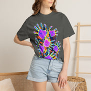 Dyles Mavis Handprint Psychedelic Neon T-Shirt for Bold Streetwear Collectors — Premium Heavyweight Cotton Original Art, Oversized Statement Tee, Unisex
