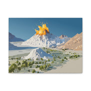 Tropical Volcano Eruption Canvas Print for Nature-Obsessed Interiors — Island Adventure Wall Art, FSC-Certified Matte Stretched Canvas, Home Decor Gift for Wanderlust Collectors