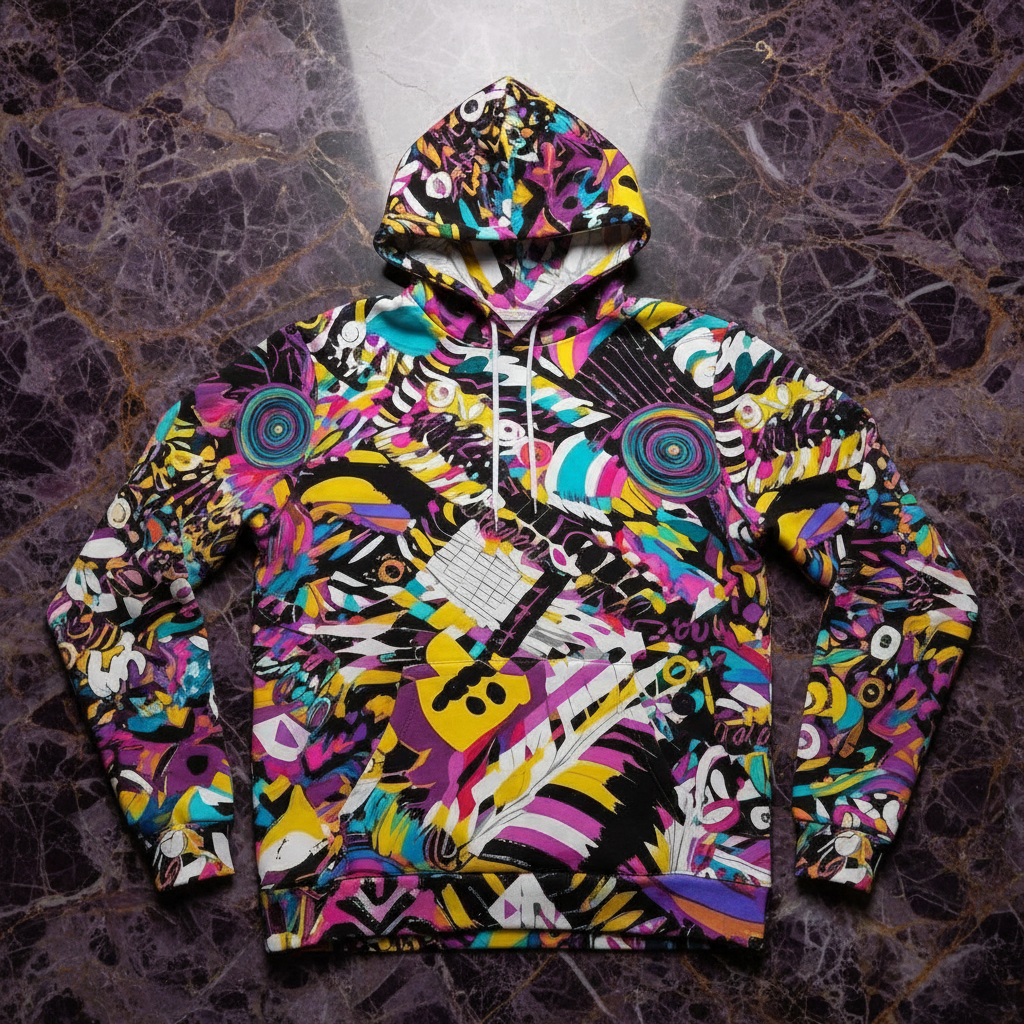 Heavyweight Primal Print Cotton Hoodie | Bold 310GSM AOP Pullover for Streetwear Collectors & Cold | Aesthetic Rebellion