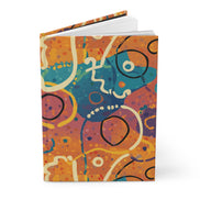 Abstract Colorful Faces Hardcover Journal — Artistic Gratitude Notebook