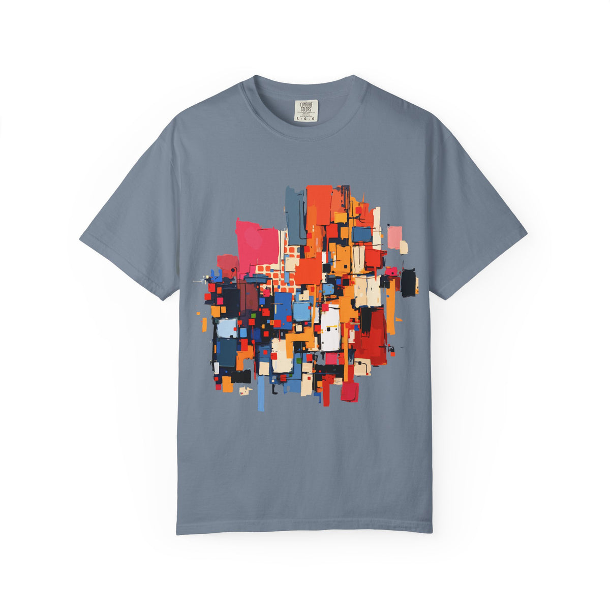 Garment-Dyed Art Tee for the Chronically Self-Expressive — Abstract Geometric AOP T-Shirt | Aesthetic Rebellion