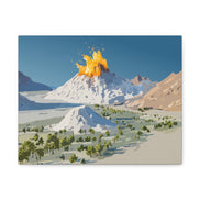 Tropical Volcano Eruption Canvas Print for Nature-Obsessed Interiors — Island Adventure Wall Art, FSC-Certified Matte Stretched Canvas, Home Decor Gift for Wanderlust Collectors