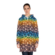 Rainbow Stripe Hoodie Dress — All-Over Print