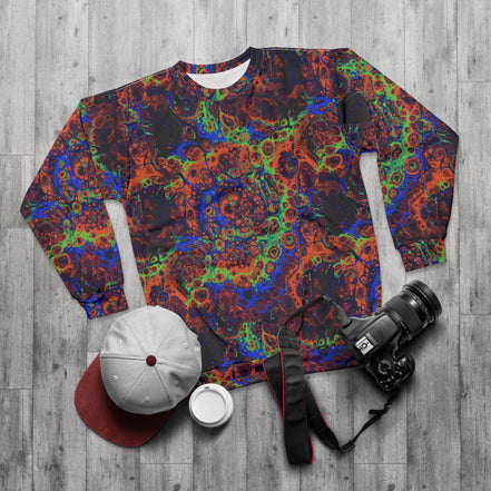 Psychedelic Lava Pattern Sweatshirt | Abstract All-Over Print
