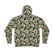 Floral Print Athletic Hoodie for Nature-Forward Fitness Dressers — 95% Recycled Polyester AOP, Adjustable Hood, Gym-to-Street Nature Statement, Bold Eco Activewear Layer