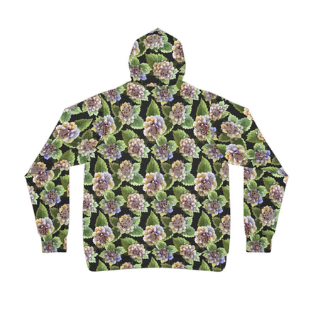 Floral Print Athletic Hoodie for Nature-Forward Fitness Dressers — 95% Recycled Polyester AOP, Adjustable Hood, Gym-to-Street Nature Statement, Bold Eco Activewear Layer