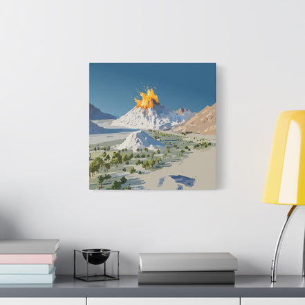 Tropical Volcano Eruption Canvas Print for Nature-Obsessed Interiors — Island Adventure Wall Art, FSC-Certified Matte Stretched Canvas, Home Decor Gift for Wanderlust Collectors