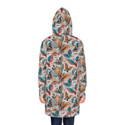 Aviary Bird Print Hoodie Dress for Nature-Forward Dressers — AOP Bird & Botanical Women's Hoodie Dress, Cottagecore Statement, Wearable Field Guide Art, Kangaroo Pocket, S–2XL