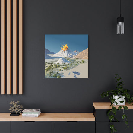 Tropical Volcano Eruption Canvas Print for Nature-Obsessed Interiors — Island Adventure Wall Art, FSC-Certified Matte Stretched Canvas, Home Decor Gift for Wanderlust Collectors