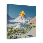 Tropical Volcano Eruption Canvas Print for Nature-Obsessed Interiors — Island Adventure Wall Art, FSC-Certified Matte Stretched Canvas, Home Decor Gift for Wanderlust Collectors