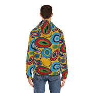Psychedelic Eye AOP Zip-Up Hoodie for Weirdcore and Indie Sleaze Dressers — Maximalist Retro 70s Dopamine Dressing Festival Jacket, Abstract Art Statement Streetwear