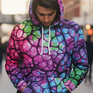 Plurrple AOP Pullover Hoodie – Bioluminescent Neural Web Streetwear