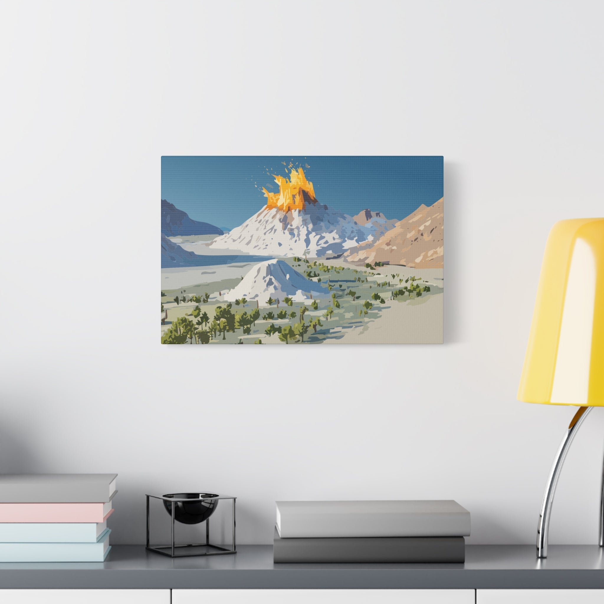 Tropical Volcano Eruption Canvas Print for Nature-Obsessed Interiors — Island Adventure Wall Art, FSC-Certified Matte Stretched Canvas, Home Decor Gift for Wanderlust Collectors