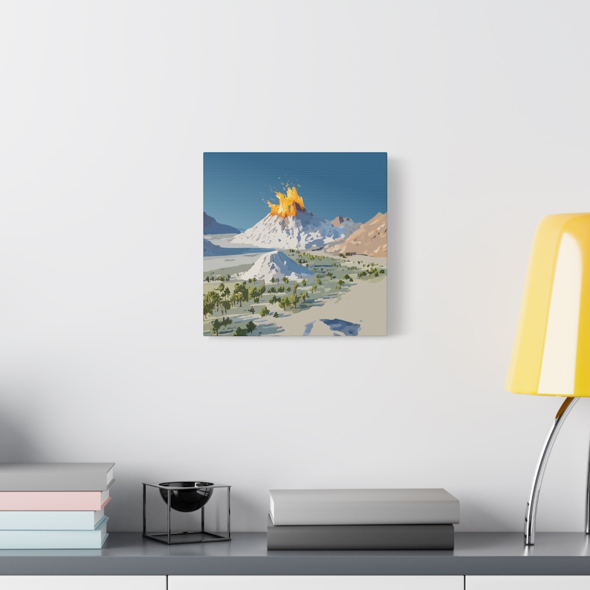 Tropical Volcano Eruption Canvas Print for Nature-Obsessed Interiors — Island Adventure Wall Art, FSC-Certified Matte Stretched Canvas, Home Decor Gift for Wanderlust Collectors