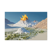 Tropical Volcano Eruption Canvas Print for Nature-Obsessed Interiors — Island Adventure Wall Art, FSC-Certified Matte Stretched Canvas, Home Decor Gift for Wanderlust Collectors