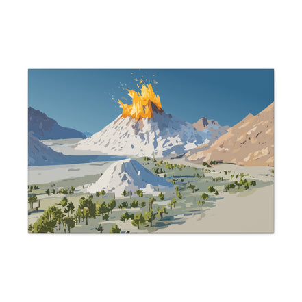 Tropical Volcano Eruption Canvas Print for Nature-Obsessed Interiors — Island Adventure Wall Art, FSC-Certified Matte Stretched Canvas, Home Decor Gift for Wanderlust Collectors
