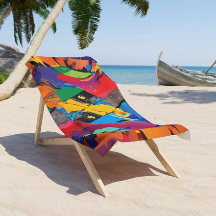 Abstract Paint Splash Beach Towel - Vibrant Microfiber Pool Towel for Artistic Summer Vibes by Aesthetic Rebellion